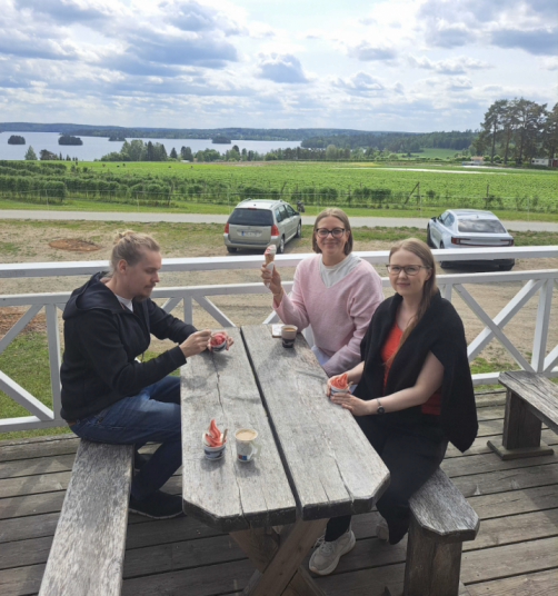 Genevia Technologies team during an office-week activity at Strawberry Fields.